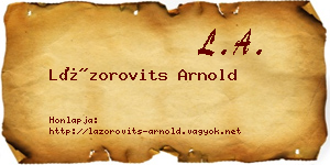 Lázorovits Arnold névjegykártya